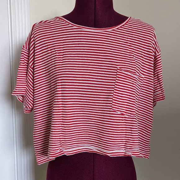 American Apparel Striped Crop Top, One Size - Picture 1 of 3
